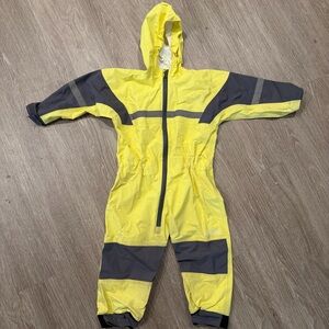 Oaki kids trail rain suit yellow water resistant sz 5T
